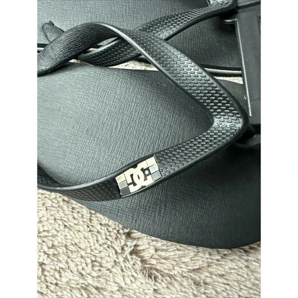 DC SHOES SPRAY Black FLIP-FLOPS 303272 MENS Size 10 - Picture 4 of 12